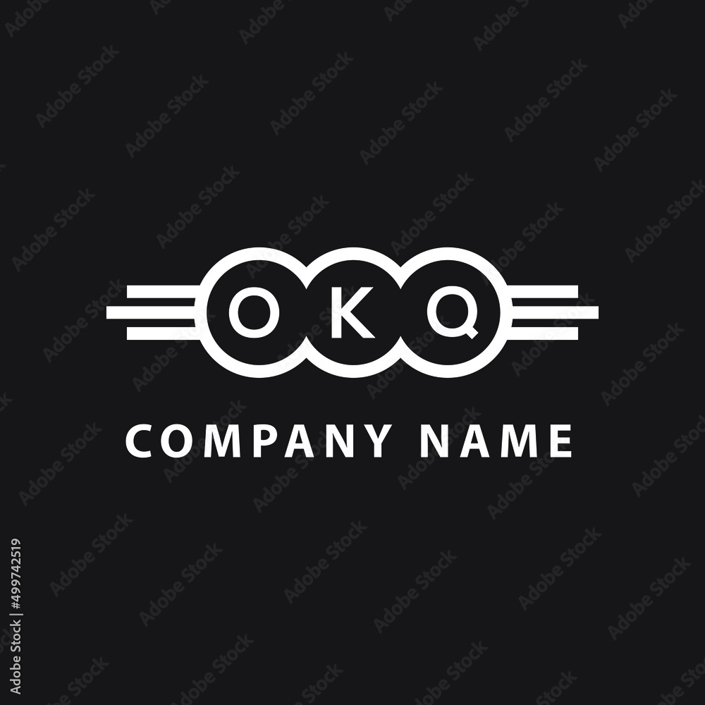 OKQ letter logo design on black background. OKQ  creative initials letter logo concept. OKQ letter design.