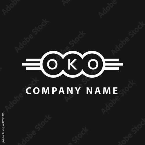 OKO letter logo design on black background. OKO  creative initials letter logo concept. OKO letter design.