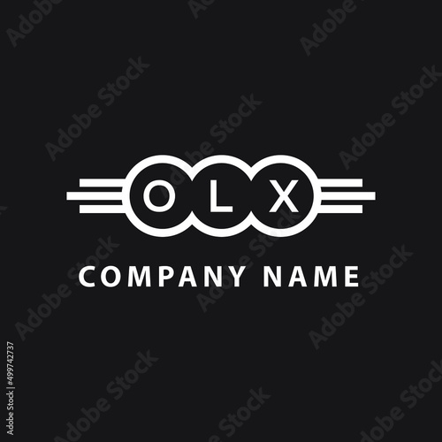 Fototapeta Naklejka Na Ścianę i Meble -  OLX letter logo design on black background. OLX  creative initials letter logo concept. OLX letter design.