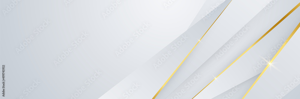 Abstract white and gold luxury banner background Stock Vector | Adobe Stock