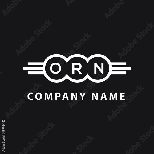 ORN letter logo design on black background. ORN  creative initials letter logo concept. ORN letter design.