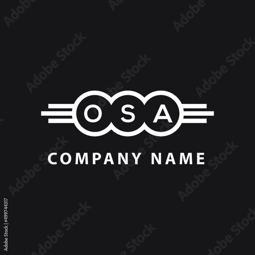 OSA letter logo design on black background. OSA  creative initials letter logo concept. OSA letter design. photo