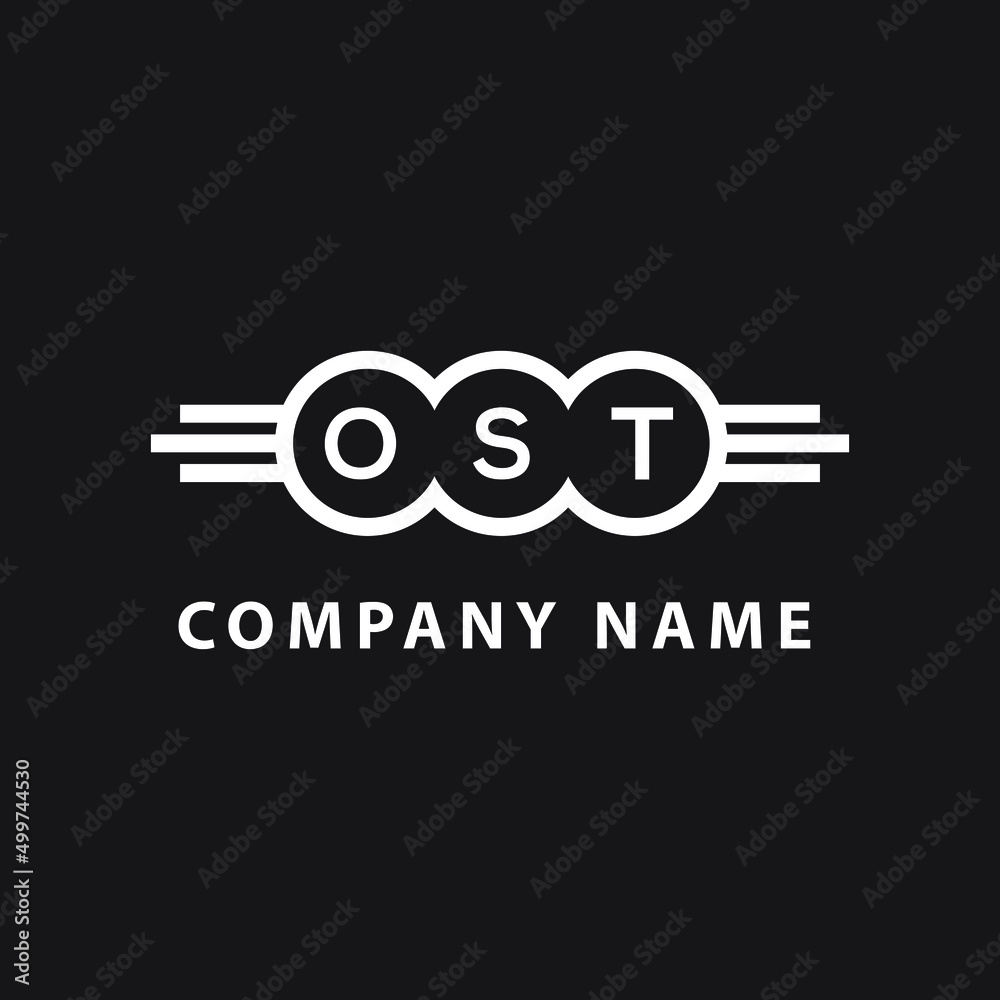 OST letter logo design on black background. OST  creative initials letter logo concept. OST letter design.
