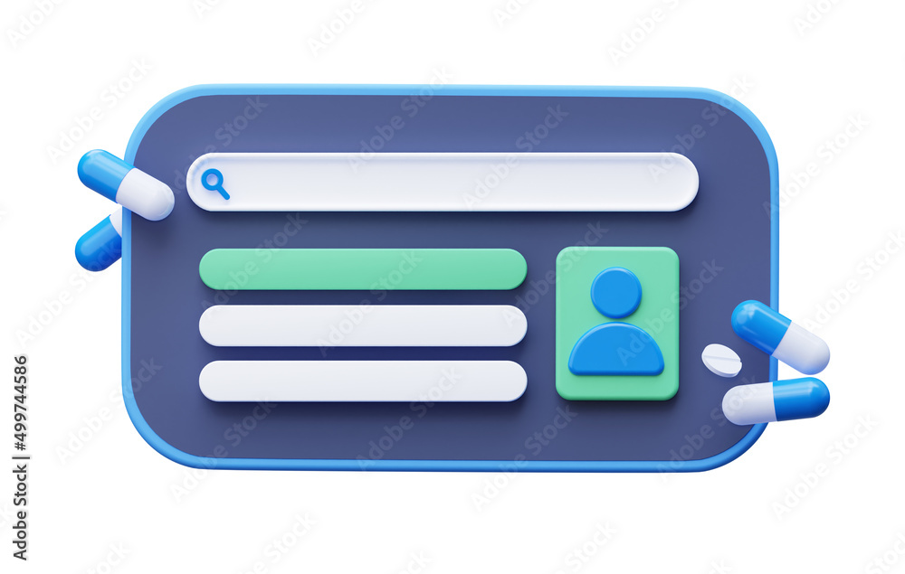 A mockup of a phone with medications. Online pharmacy purchase or consultation with a doctor online. Health concept. 3d rendering illustration. A mockup of a phone with medications. Online pharmacy purchase or consultation with a doctor online. Health concept. 3d rendering illustration.