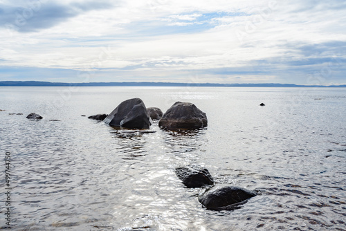 lake vaettern near habo in sweden