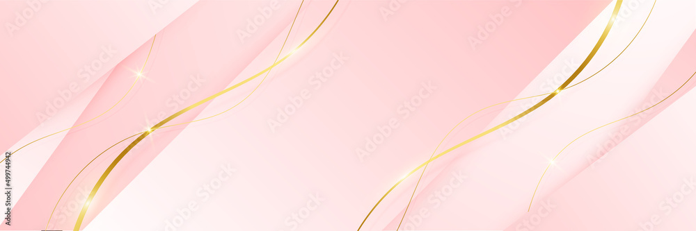 Modern light pink and gold abstract background. Abstract geometric