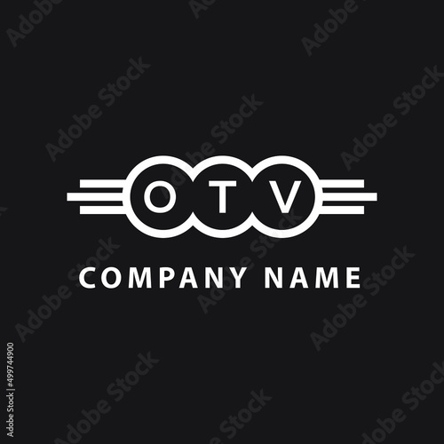 Fototapeta Naklejka Na Ścianę i Meble -  OTV letter logo design on black background. OTV  creative initials letter logo concept. OTV letter design.
