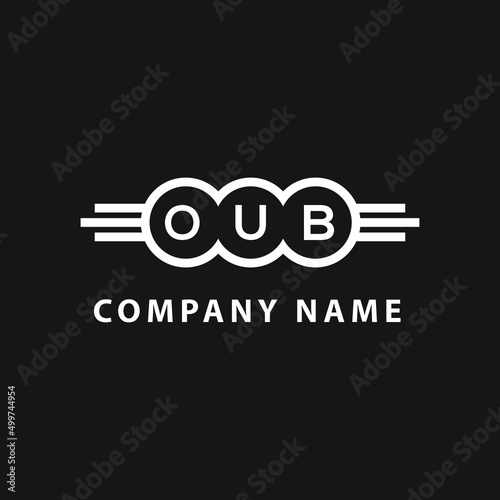 OUB letter logo design on black background. OUB  creative initials letter logo concept. OUB letter design.
 photo