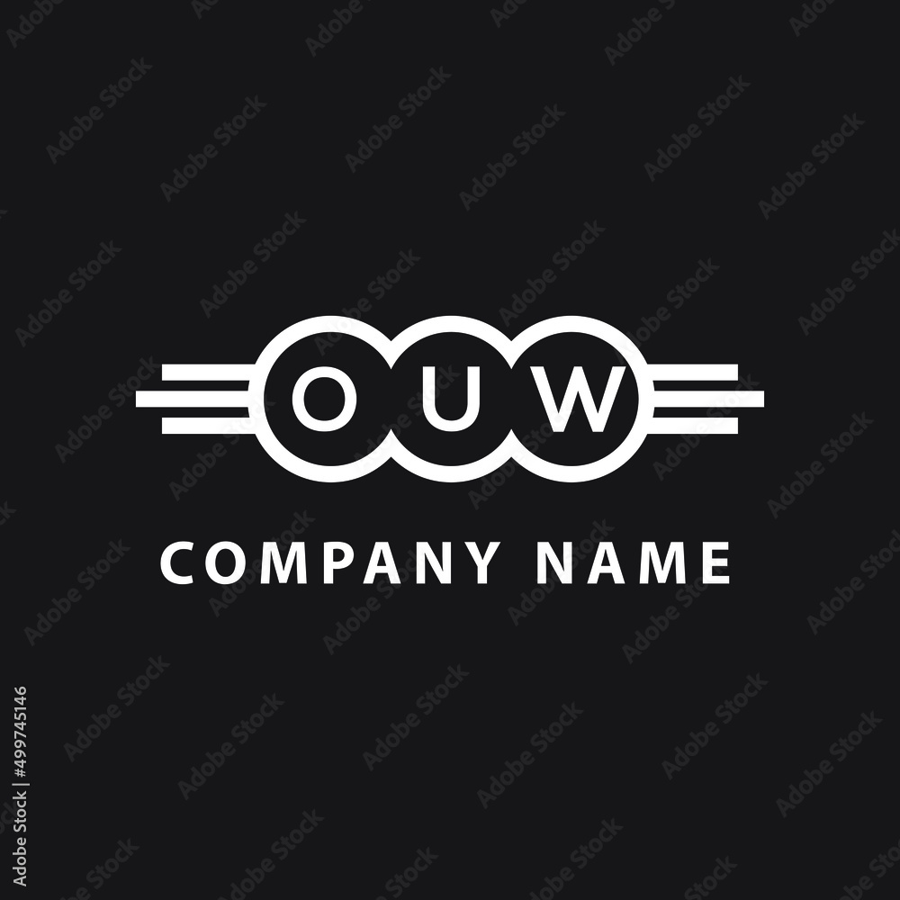 OUW letter logo design on black background. OUW  creative initials letter logo concept. OUW letter design.
