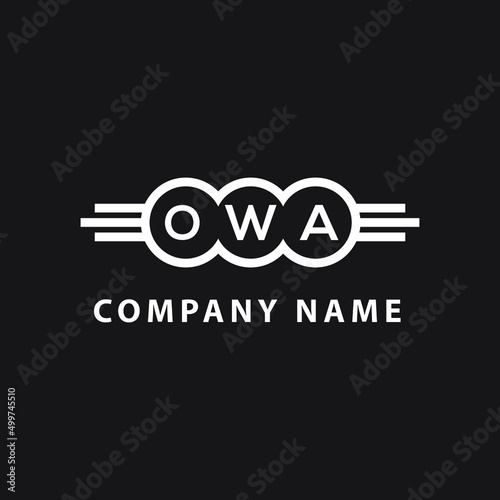 OWA letter logo design on black background. OWA  creative initials letter logo concept. OWA letter design.
 photo