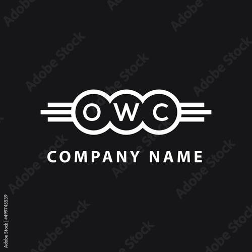 OWC letter logo design on black background. OWC  creative initials letter logo concept. OWC letter design.
 photo