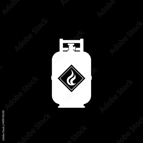 Propane gas tank icon isolated on dark background