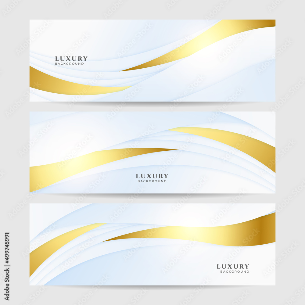 Abstract luxury light blue white and gold banner background. Vector abstract graphic design banner pattern background illustration template. Abstract luxury light blue white and gold banner background. Vector abstract graphic design banner pattern background illustration template.