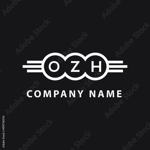 OZH letter logo design on black background. OZH  creative initials letter logo concept. OZH letter design.