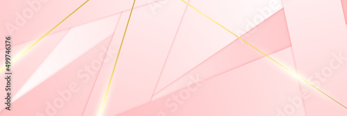 Abstract pink and gold banner background