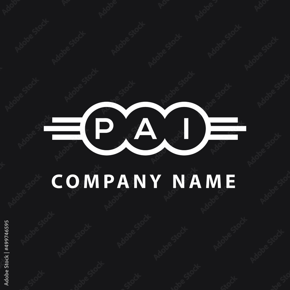 PAI letter logo design on black background. PAI creative  initials letter logo concept. PAI letter design.