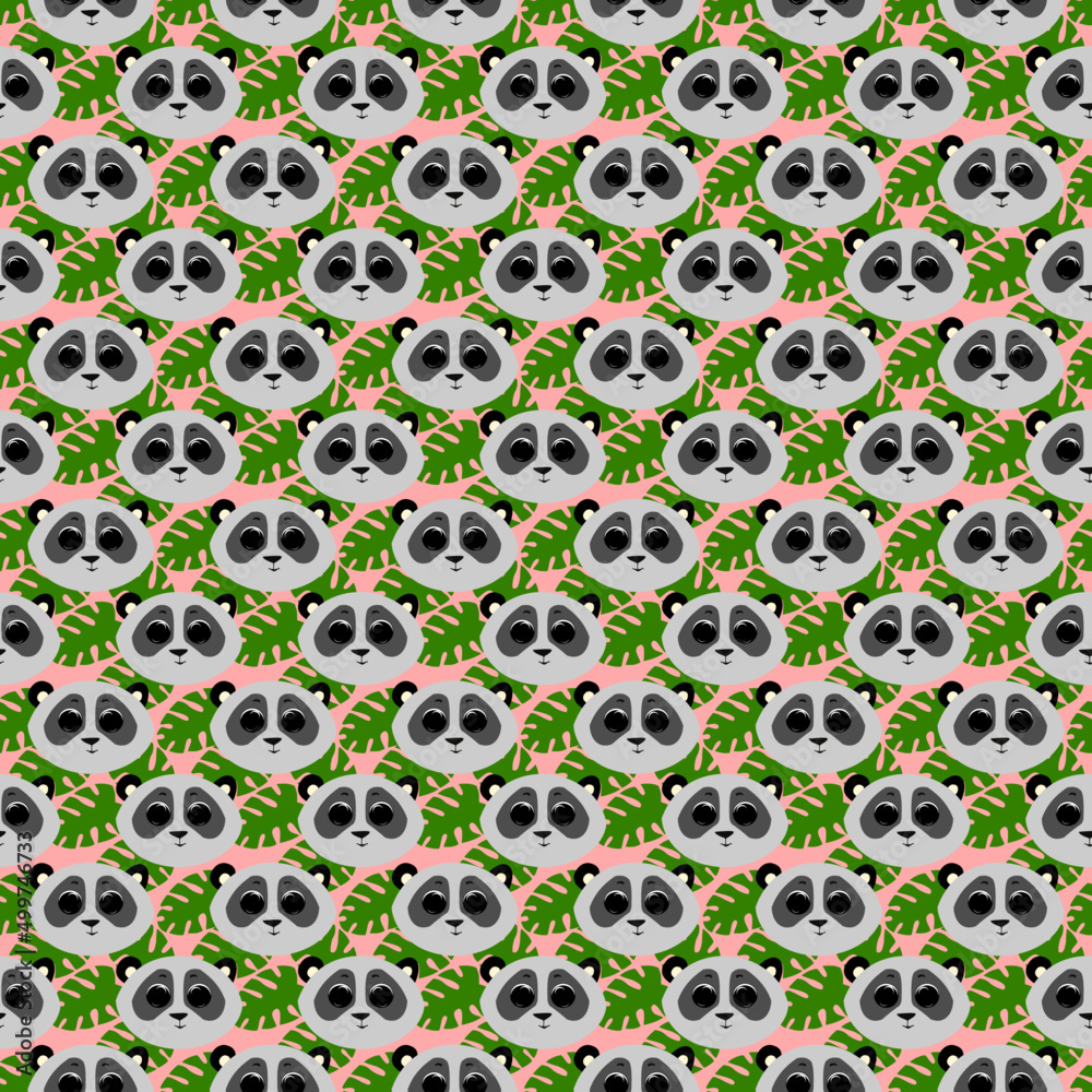 cute panda face pattern.