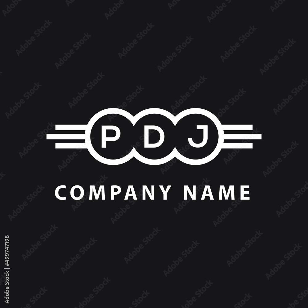 PDJ letter logo design on black background. PDJ creative  initials letter logo concept. PDJ letter design.