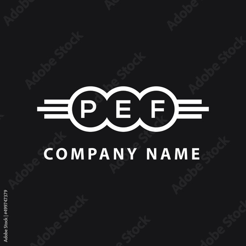 PEF letter logo design on black background. PEF creative  initials letter logo concept. PEF letter design. photo