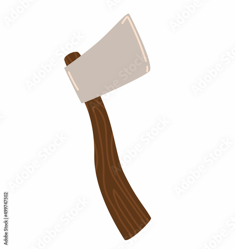 Hand drawn axe vector illustration isolated on white background in flat style. Isolated object for print, stickers, logo and web design