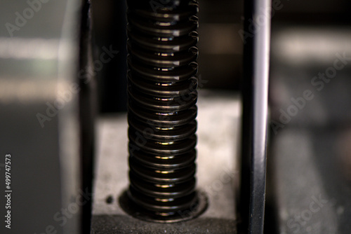 Vintage printing equipment - detail of thread on a binding machine