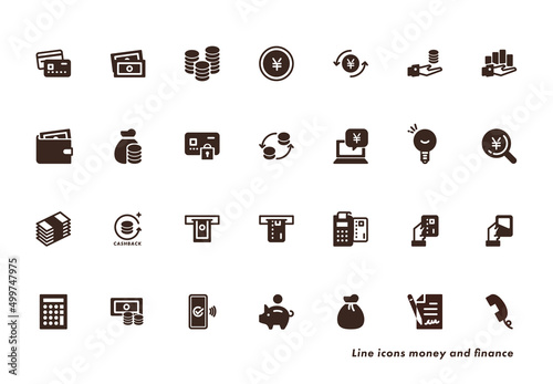 Money line icon set. Simple outline signs