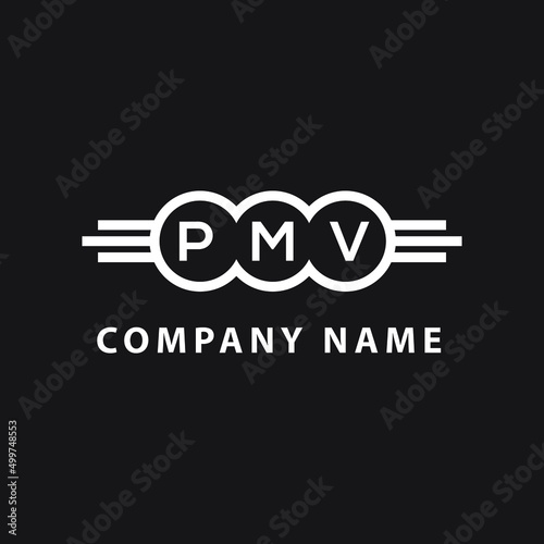 PMV  letter logo design on black background. PMV   creative initials letter logo concept. PMV  letter design.
 photo