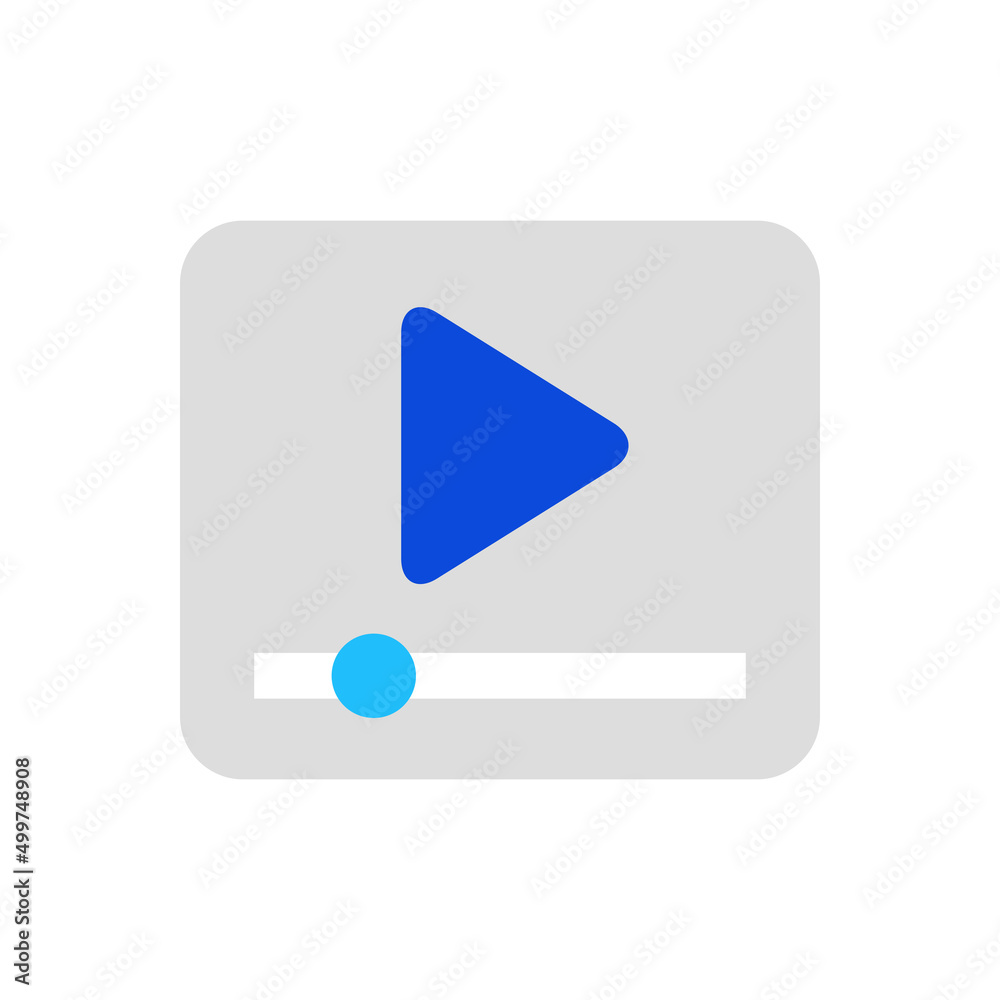 Video player icon vector graphic illustration in blue Video player icon vector graphic illustration in blue