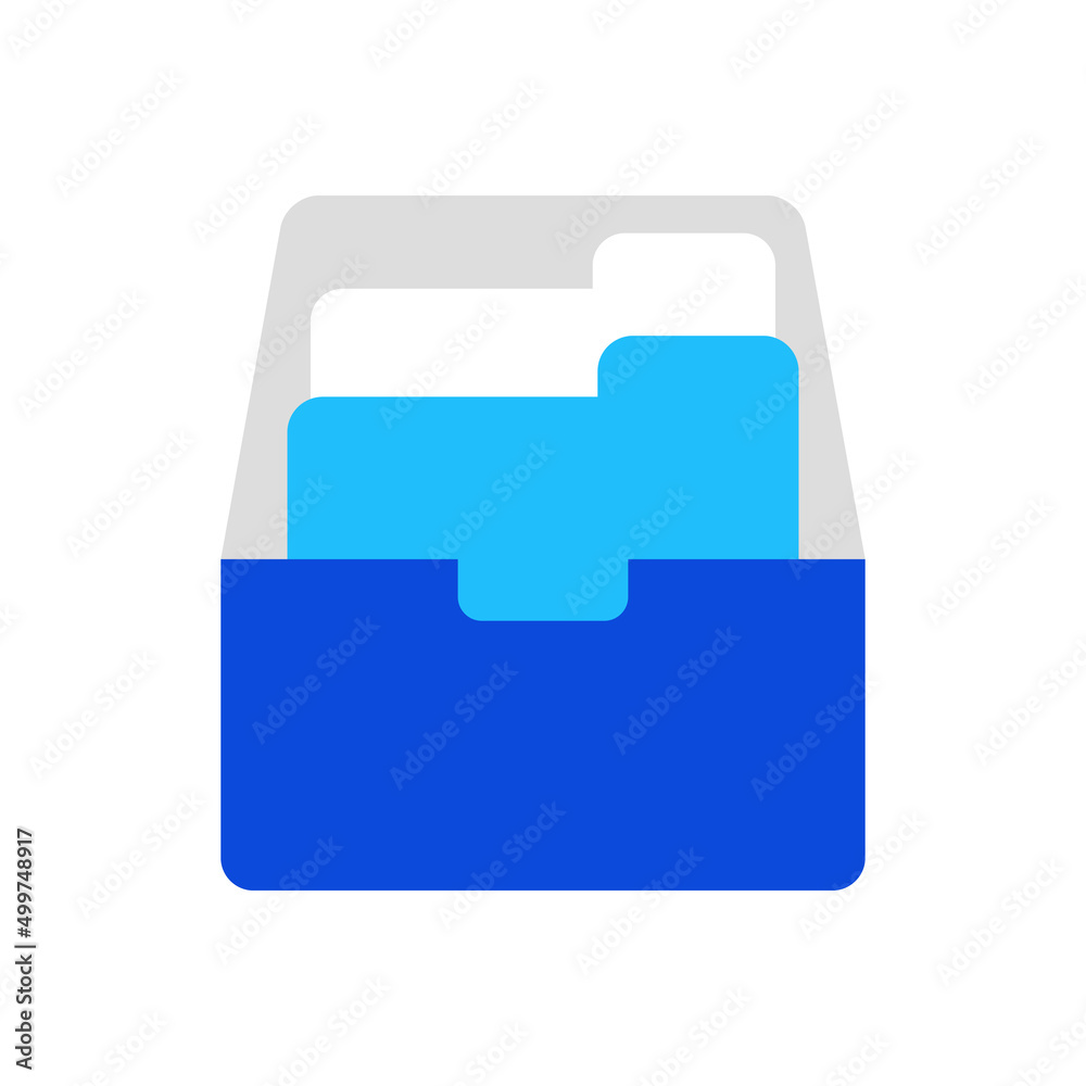 Archive documents icon vector graphic illustration in blue
