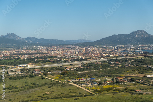 Aerial view of Olbia city