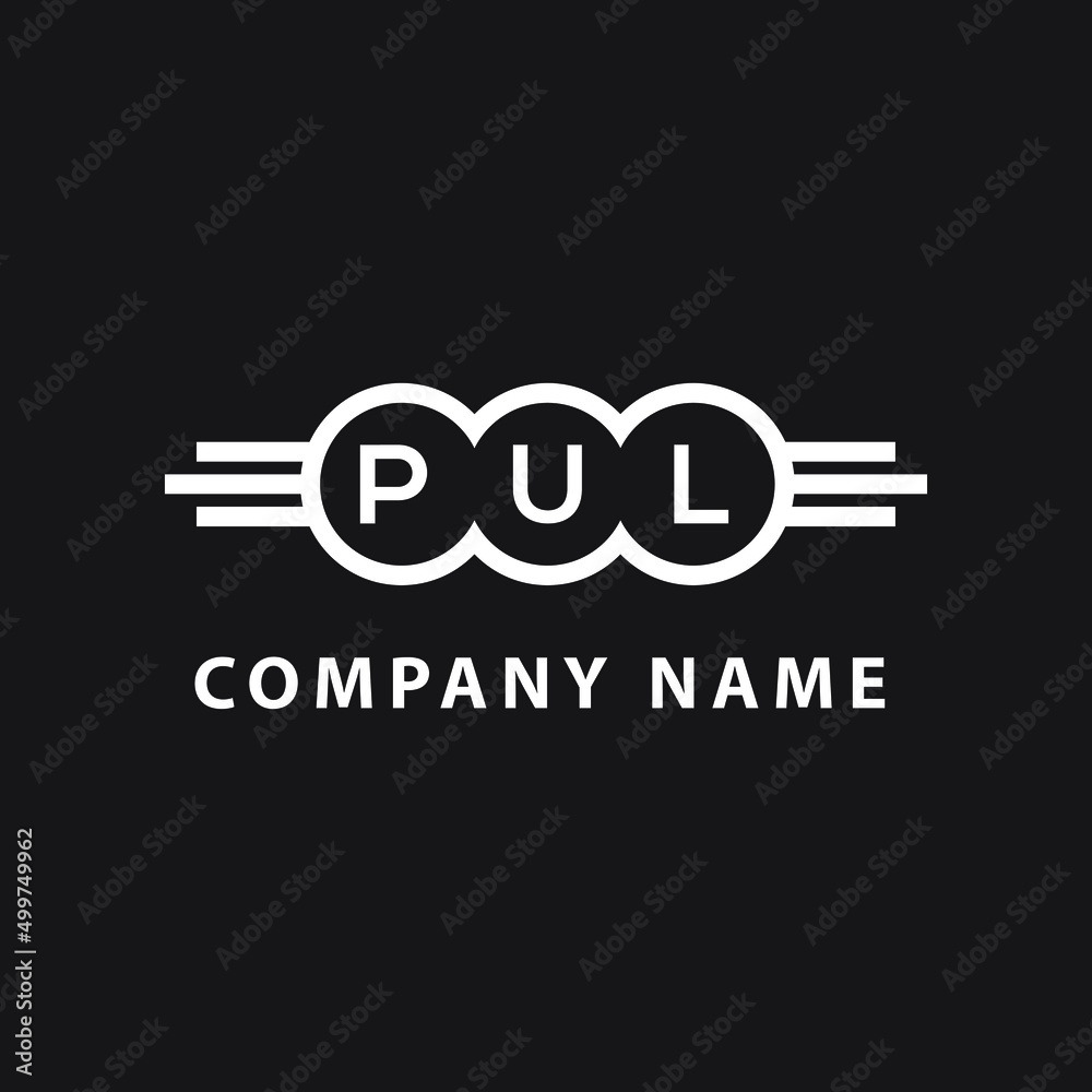 PUL letter logo design on black background. PUL creative initials letter logo concept. PUL letter design. PUL letter logo design on black background. PUL creative initials letter logo concept. PUL letter design.