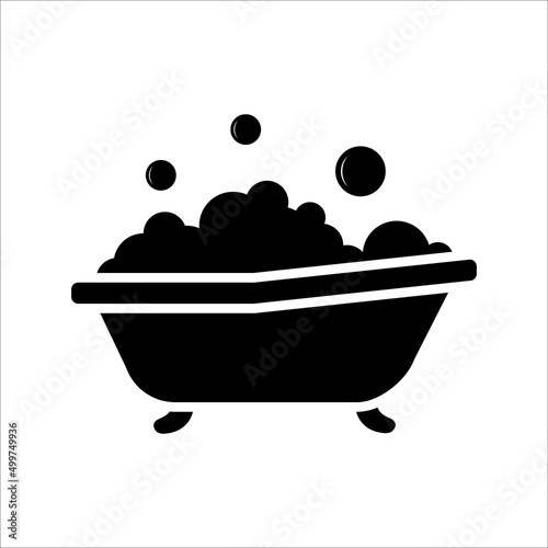 bathtub icon vector design template simple and clean
