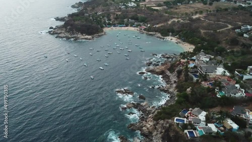 Puerto Angelito as seen by the drone arriving at the hidden beach port  photo