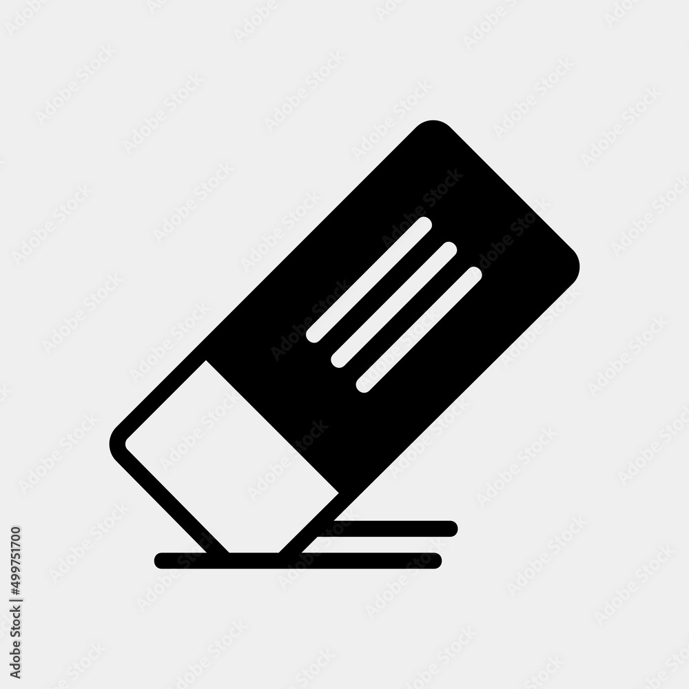 Eraser icon in solid style, use for website mobile app presentation Eraser icon in solid style, use for website mobile app presentation