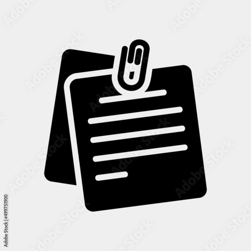 Sticky note icon in solid style, use for website mobile app presentation