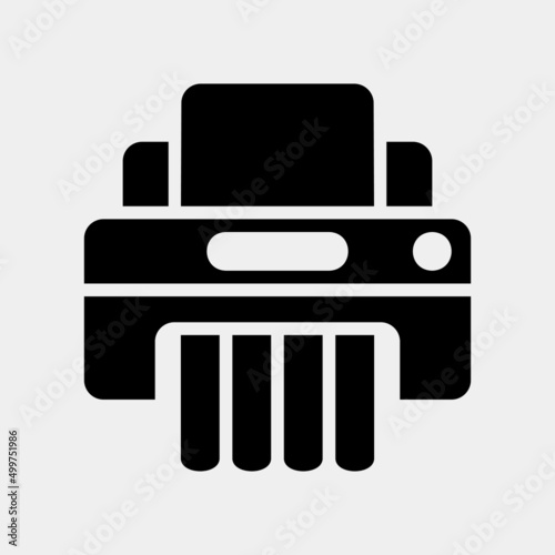 Paper shredder icon in solid style, use for website mobile app presentation