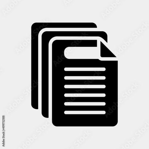 Document icon in solid style, use for website mobile app presentation