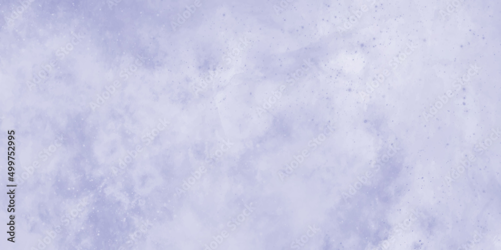 Aquarelle painted azure gradient color splashing on textured paper. Vintage water color splash template or canvas for design. Violet white of paint and watercolor paper foggy texture, Colorful cloud