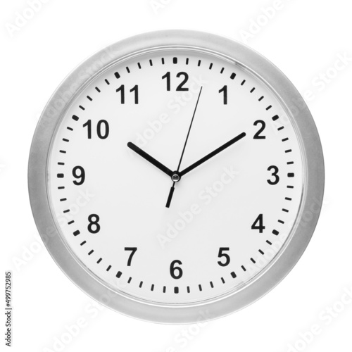 clock with an alarm clock on a white isolated background