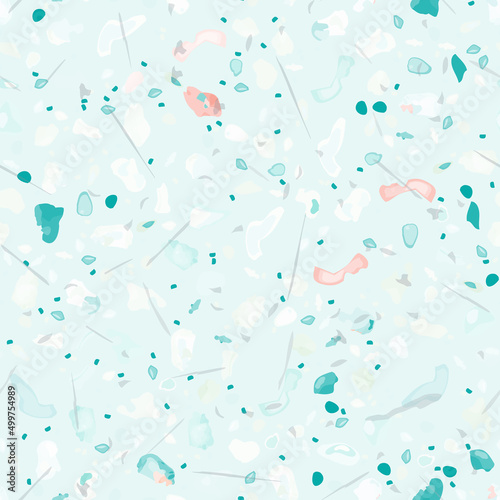 Terrazzo Texture Vector. Flooring Seamless Pattern