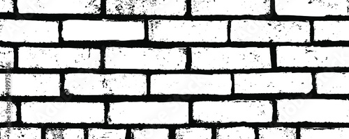 Brick Wall silhouette pattern. Noisy print. Vintage style with detail grunge. Monochrome retro scratch background. Texture for poster, fabric, background and different print production. 