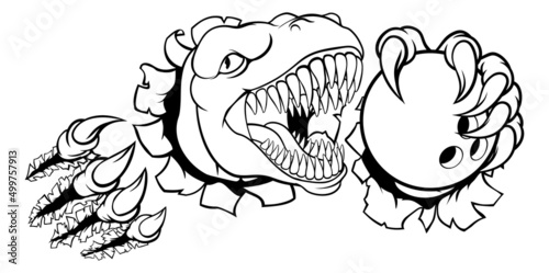 Dinosaur Bowling Player Animal Sports Mascot