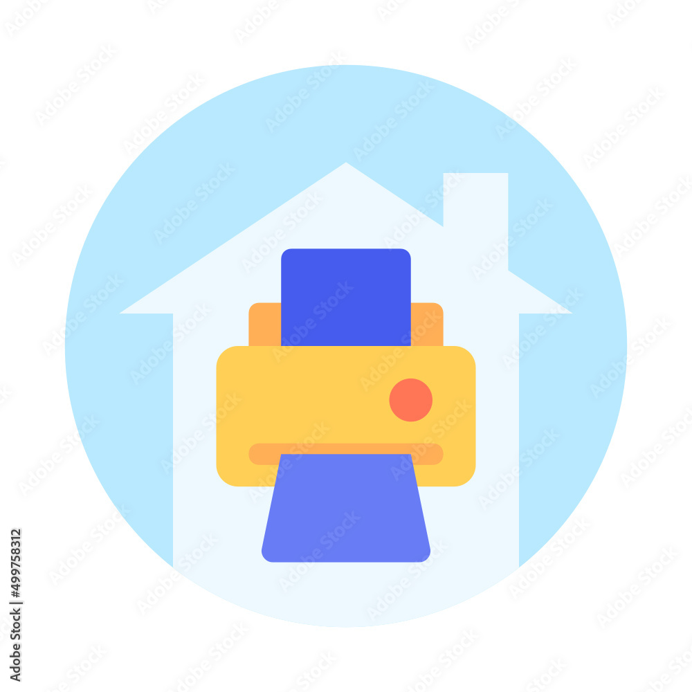 Printer , Home Office flat icon. Printer , Home Office flat icon.