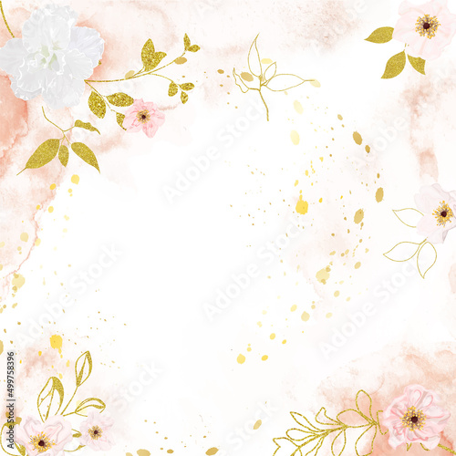 Creative background with flowers rose. Vector watercolor.