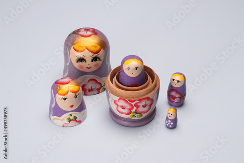 Tableau sur toile russian nesting doll isolated
