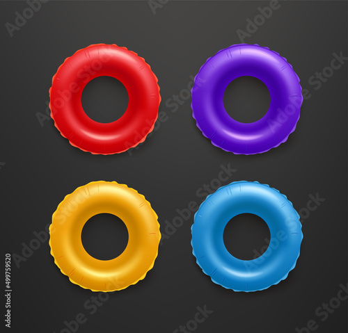 Rubber swimming floaters vector set