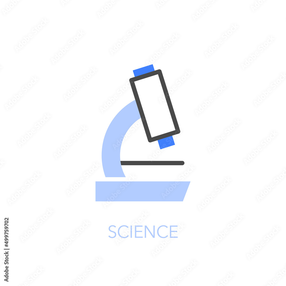 Simple visualised science symbol with a microscope. Easy to use for your website or presentation.