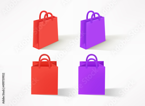 Paper shopping bags isolated on white background