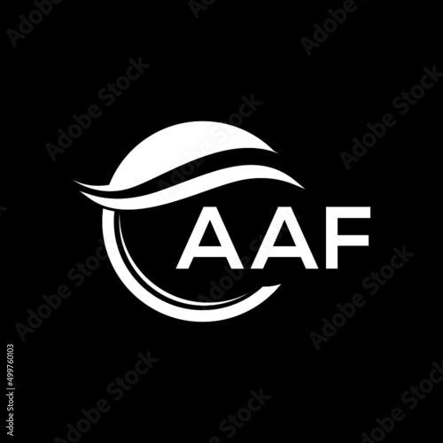 AAF letter logo design on black background. AAF  creative initials letter logo concept. AAF letter design.
 photo
