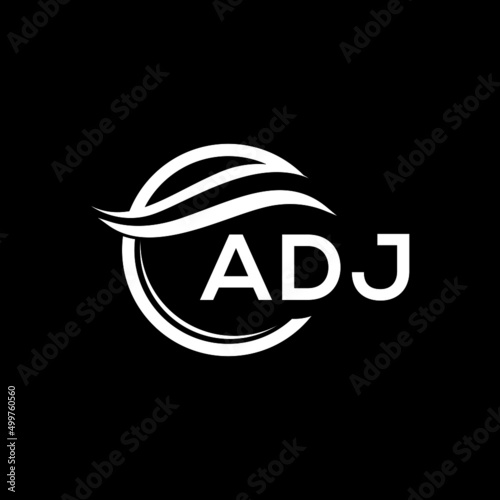 ADJ letter logo design on black background. ADJ  creative initials letter logo concept. ADJ letter design.
 photo